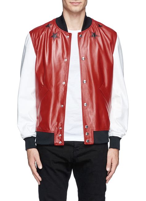 givenchy leather bomber jacket red|givenchy cropped bomber jacket.